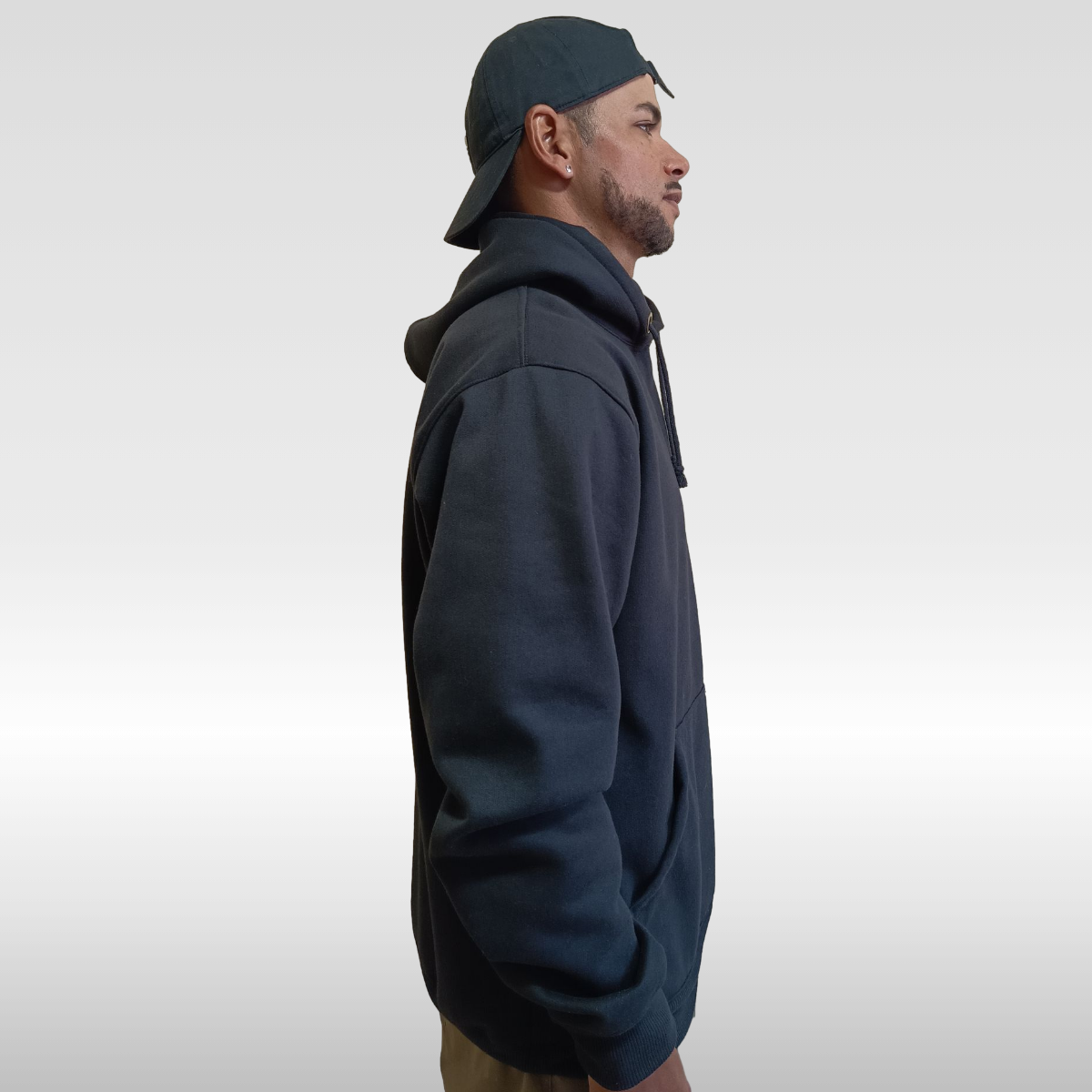 Moletom Canguru Oversized Preto Felpado 3 Cabos 280g | 50% Algodão 50% Poliéster | Streetwear | Switch Factory